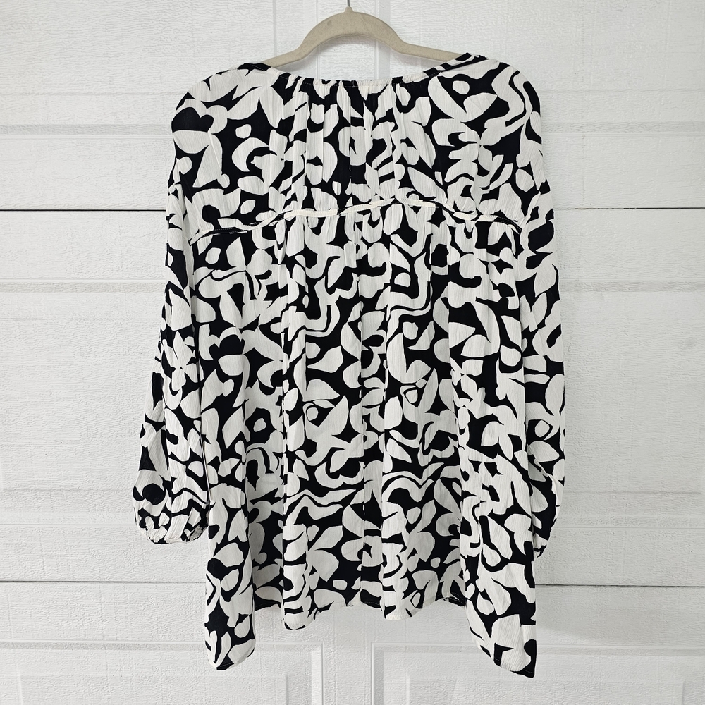 Terra & Sky Woman's Boho Minimalist Abstract Blouse Plus Size 3X Flowy Top - Picture 4 of 14